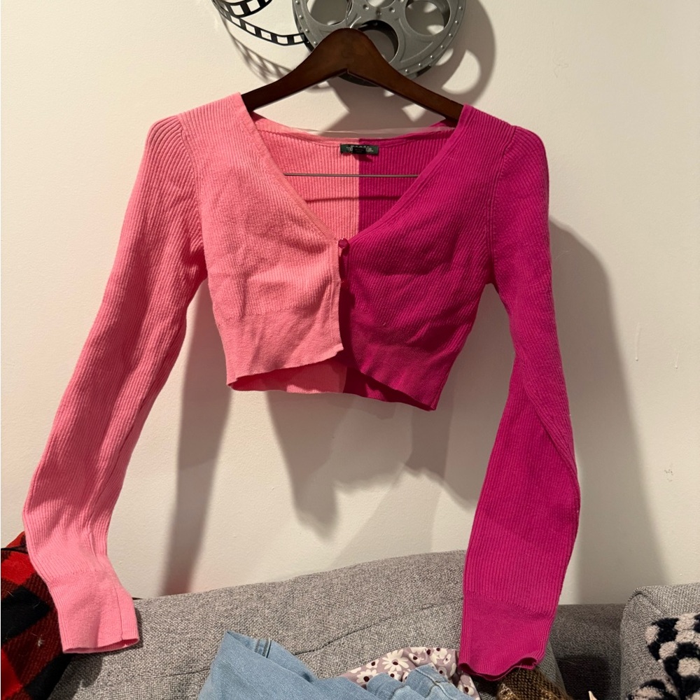 Wild Fable Pink Colorblock Crop Top